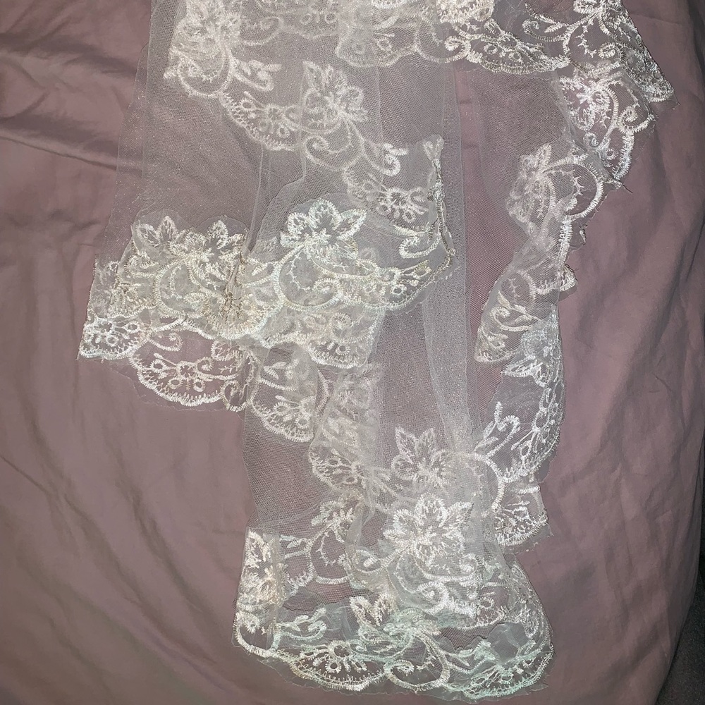 Bridal veil, no clip - with hair pieces